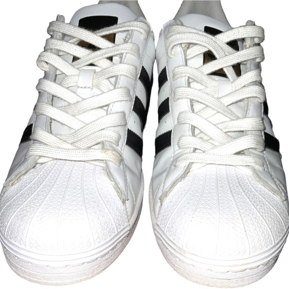 SOLD! Mens Adidas Superstar Leather Athletic Sneaker White Sz 11.5 (124164879) - Picture 9 of 10